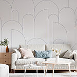 Fotobehang Wit en blauw patroon