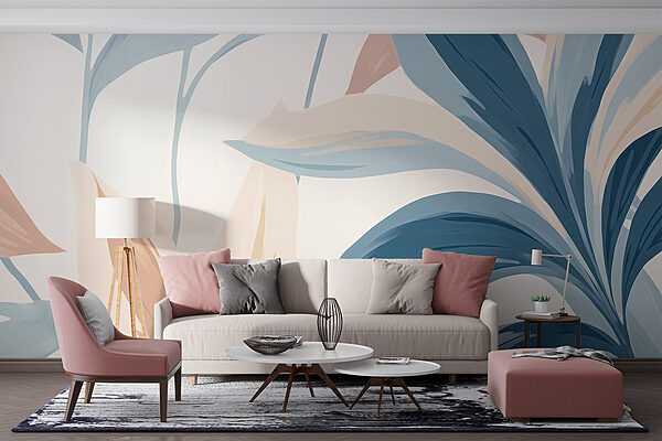 Fotobehang Op de natuur geïnspireerd abstract bladontwerp