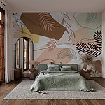 Fotobehang Wall murals Pattern of leaves and shapes