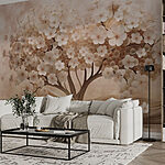 Fotobehang Boom met witte bloemen