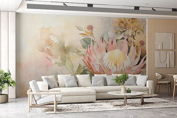 Fotobehang Aquarel van een bloem