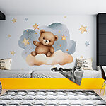 Fotobehang Teddybeer op een wolk