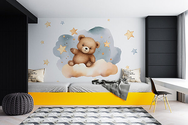 Teddybeer op een wolk Fotobehang Teddybeer op een wolk