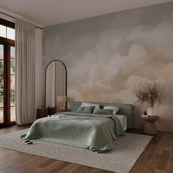 Bewolkte lucht met een paar wolken Fotobehang Bewolkte lucht met een paar wolken