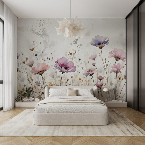 Fotobehang Schilderij van bloemen op een muur (Artikelnummer: w03192) Fotobehang Fotobehang Schilderij van bloemen op een muur (Artikelnummer: w03192)
