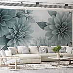 Fotobehang Florale elegantie in monochrome tinten