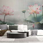 Fotobehang Bloesems in een rustige mist