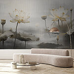 Fotobehang Serene lotus in rustig water