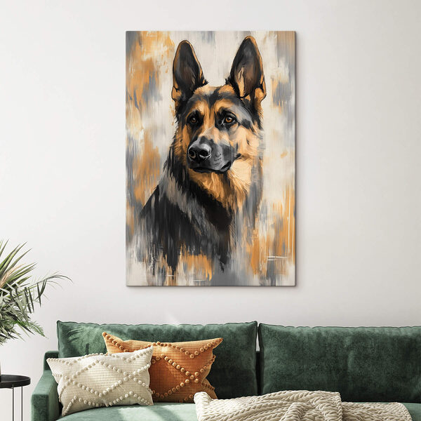 Schilderij van een hond Canvas Schilderijen Schilderij van een hond