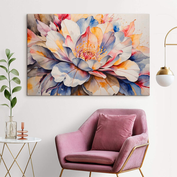 Schilderij van een bloem Canvas Schilderijen Schilderij van een bloem