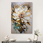 Canvas Schilderijen Schilderij van een witte bloem