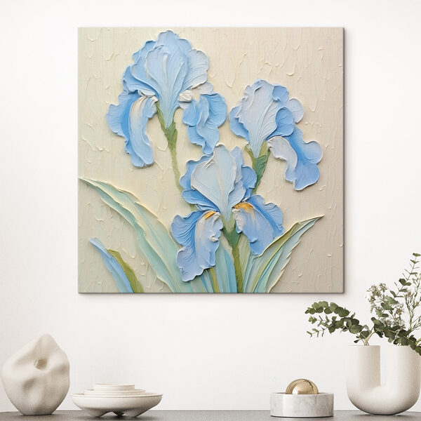 Schilderij van bloemen op een muur Canvas Schilderijen Schilderij van bloemen op een muur