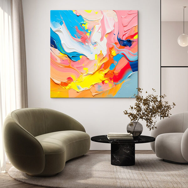 Levendige wervelingen van kleur dansen samen Canvas Schilderijen Levendige wervelingen van kleur dansen samen