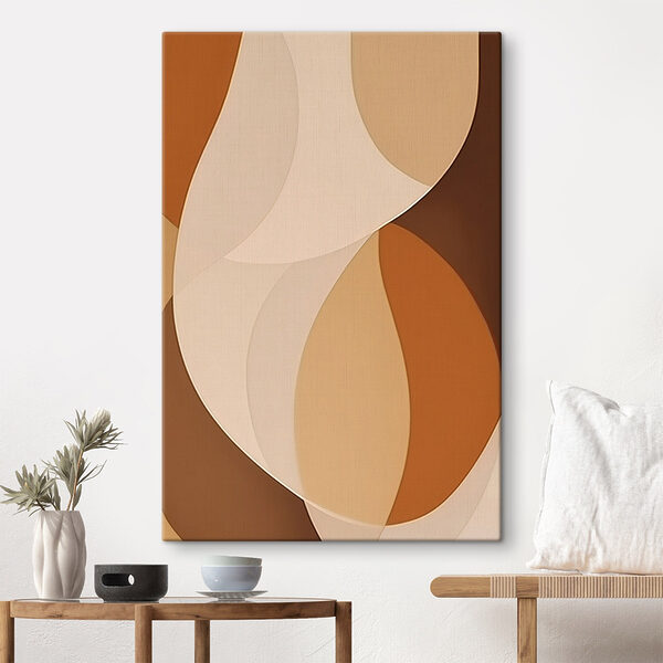 Zachte golven van aardetinten vermengen zich Canvas Schilderijen Zachte golven van aardetinten vermengen zich