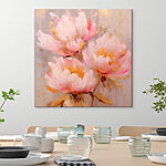 Canvas Schilderijen Schilderij van roze bloemen