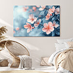 Canvas Schilderijen Delicate bloemen in zachte kleuren