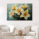 Canvas Schilderijen Groep witte bloemen