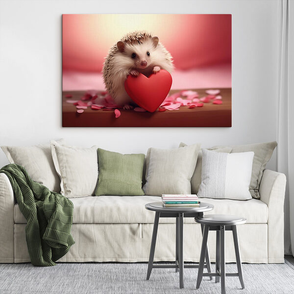 Egel met hart Canvas Schilderijen Egel met hart