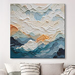 Canvas Schilderijen Schilderij van bergen en wolken
