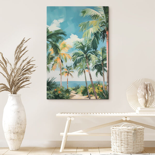 Groep palmbomen Canvas Schilderijen Groep palmbomen