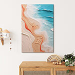 Canvas Schilderijen Serene golven dansen met zachte kleuren