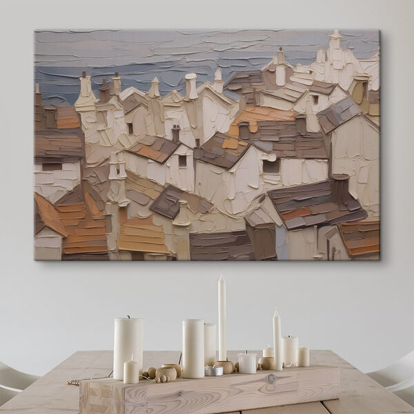 Schilderij van een stad Canvas Schilderijen Schilderij van een stad