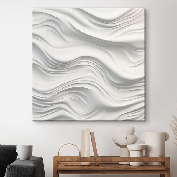 Wit golvend oppervlak met lijnen Canvas Schilderijen Wit golvend oppervlak met lijnen