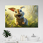 Canvas Schilderijen Konijn in het gras