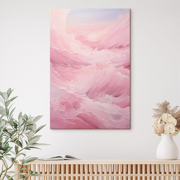 Roze en witte wolk Canvas Schilderijen Roze en witte wolk