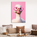 Canvas Schilderijen Eend met roze bril