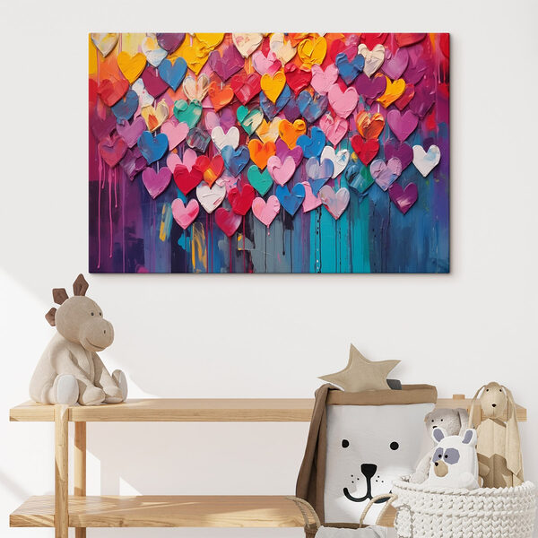 Schilderij van vele harten Canvas Schilderijen Schilderij van vele harten