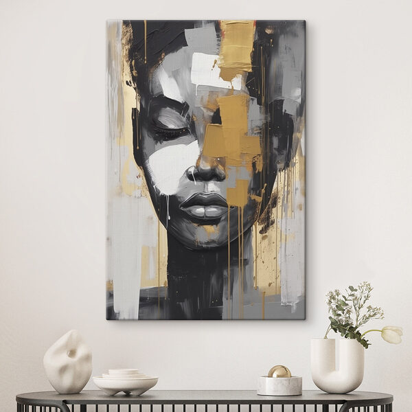 Schilderij van een vrouw’s gezicht Canvas Schilderijen Schilderij van een vrouw’s gezicht