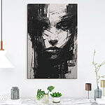 Canvas Schilderijen Schilderij van een vrouw’s gezicht