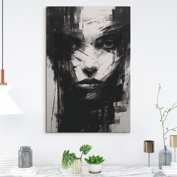 Schilderij van een vrouw’s gezicht Canvas Schilderijen Schilderij van een vrouw’s gezicht
