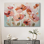 Canvas Schilderijen Schilderij van bloemen op een wit oppervlak