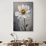 Canvas Schilderijen Witte bloem met geel hart