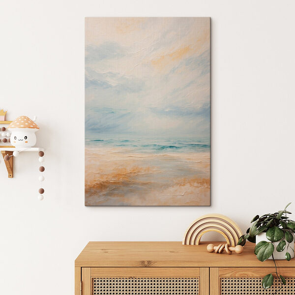 Schilderij van een strand Canvas Schilderijen Schilderij van een strand