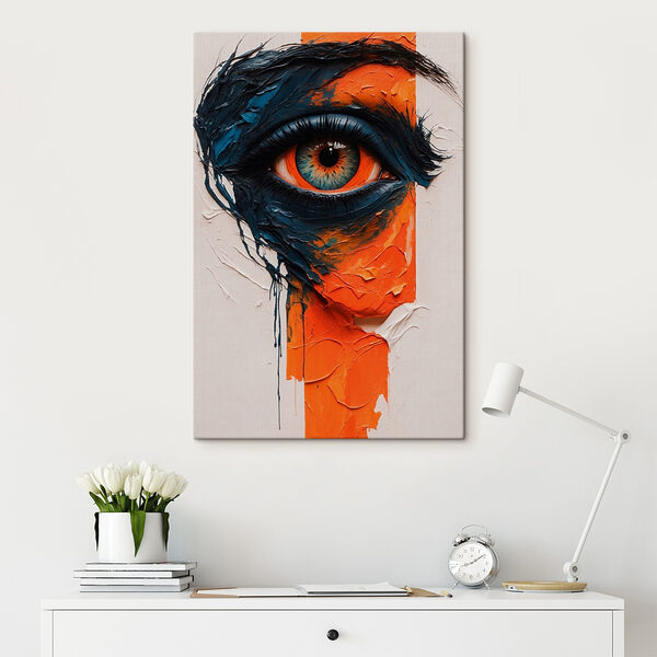 Schilderij van een oog met verf erop Canvas Schilderijen Schilderij van een oog met verf erop