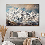 Canvas Schilderijen Bergketen met sneeuw