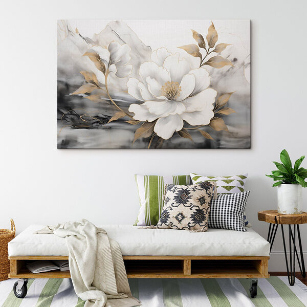 Schilderij van een bloem Canvas Schilderijen Schilderij van een bloem