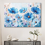 Canvas Schilderijen Groep blauwe bloemen