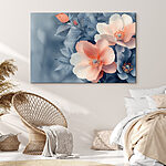 Canvas Schilderijen Delicate bloemen in zachte tinten