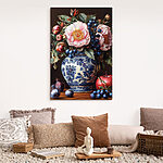 Canvas Schilderijen Schilderij van bloemen in een vaas