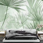 Fotobehang Zachte aardetinten en delicaat gebladerte