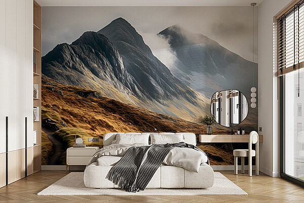 Bergketen met wolken Fotobehang Bergketen met wolken