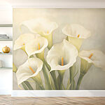 Fotobehang Groep witte bloemen