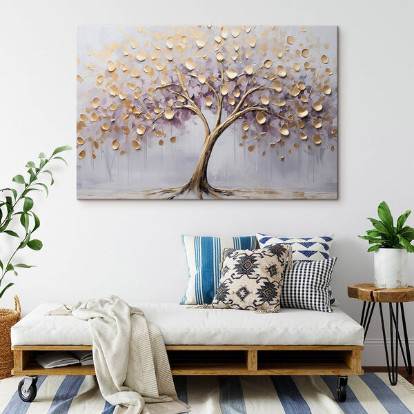 Elegante boom met mooie getextureerde bladeren Canvas Schilderijen Elegante boom met mooie getextureerde bladeren