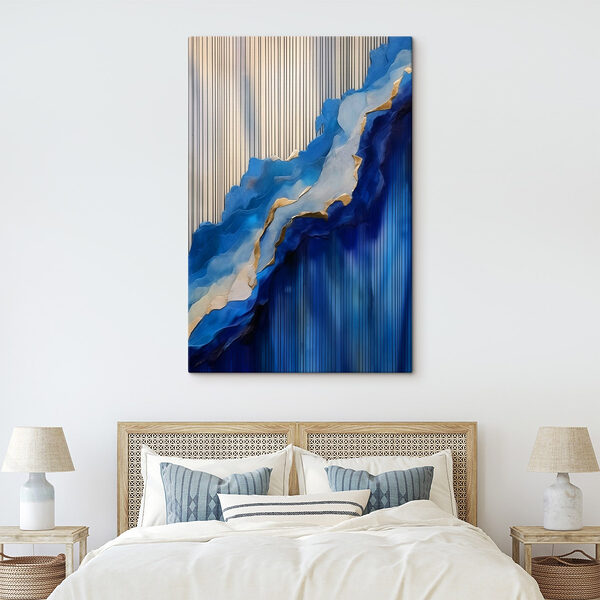 Artistieke mix van blauw en texturen Canvas Schilderijen Artistieke mix van blauw en texturen