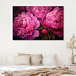 Canvas Schilderijen Schilderij van roze bloemen