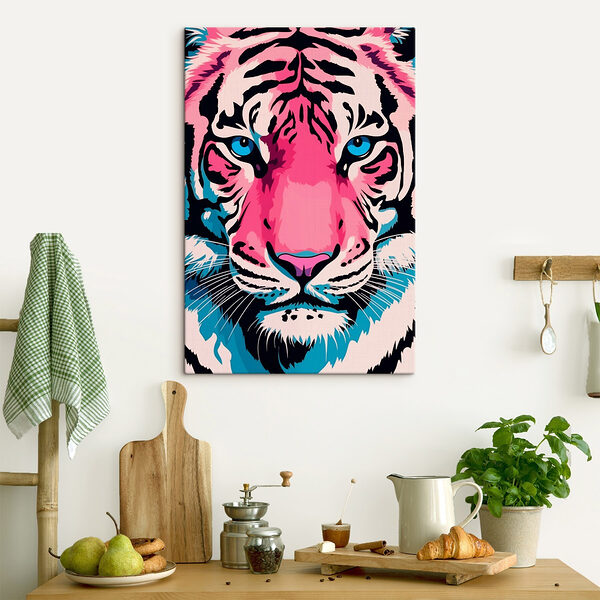 Levendig portret van een tijger Canvas Schilderijen Levendig portret van een tijger